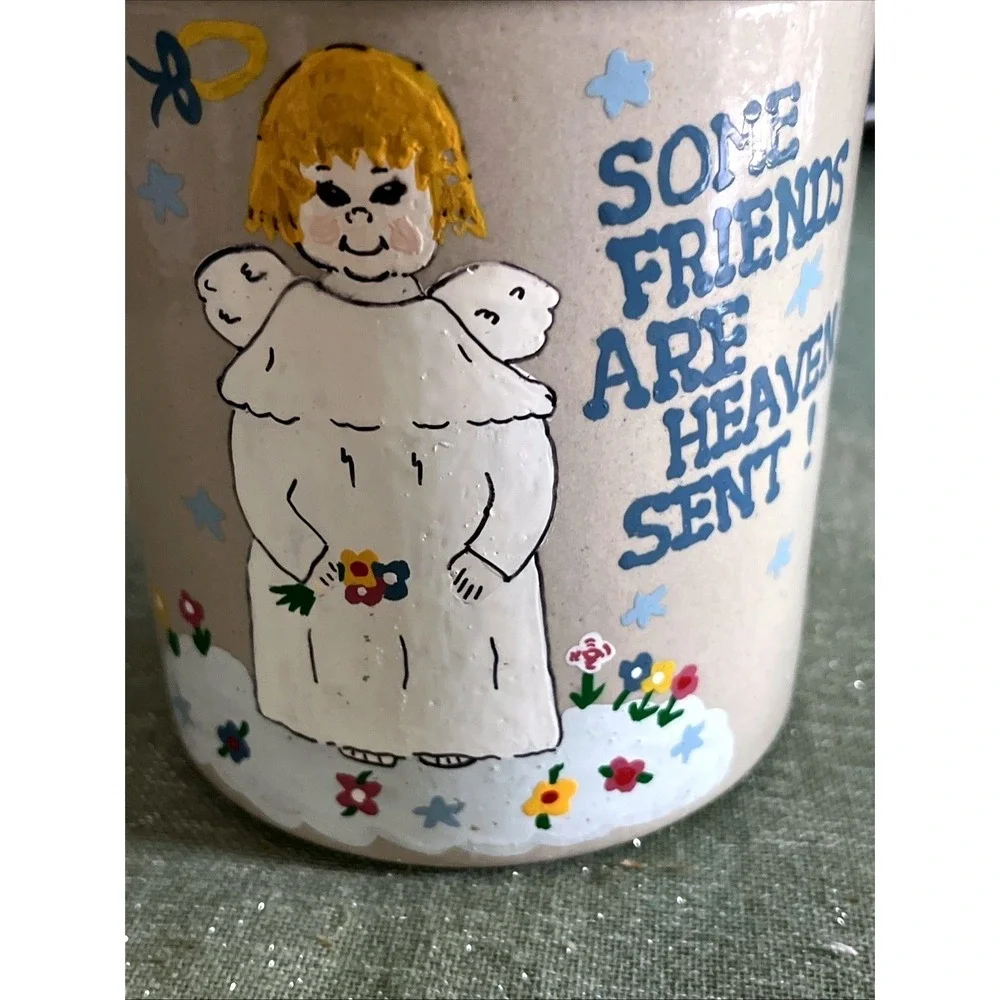 RRP Co.~ Roseville Pottery Crock 1pt High Jar With Lid~ Angel~USA